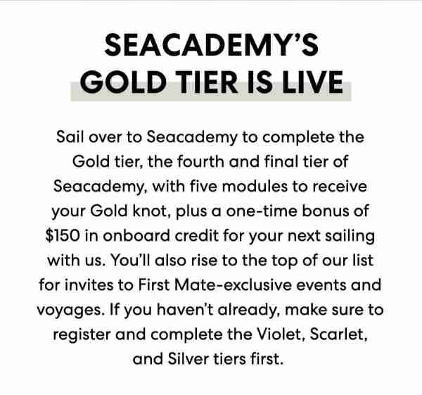 SEACADEMY’S GOLD TIER IS LIVE