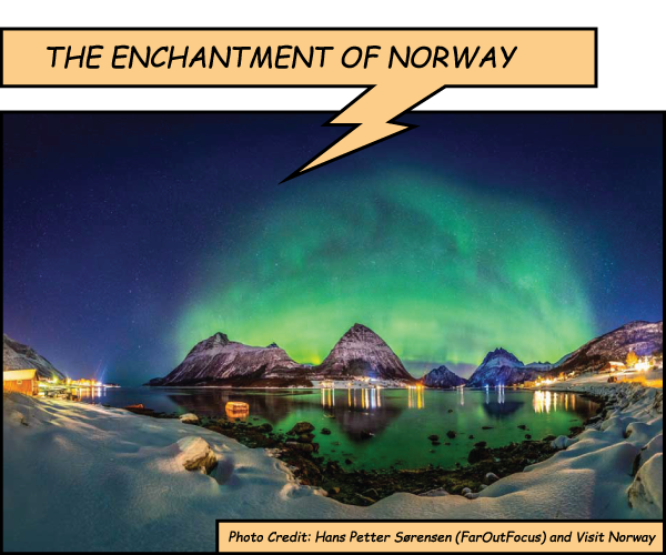 the enchantment of norway with northern lights in the sky