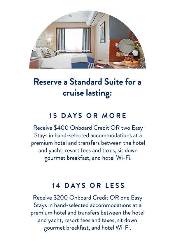 Reserve a standard suite