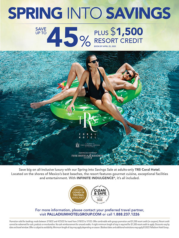 Spring into savings with up to 45% off at TRS Coral Hotel in Costa Mujeres, Mexico