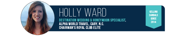 Holly Ward, Destination Wedding & Honeymoon Specialist, Alpha World Travel, Cary, N.C. / Chairman’s Royal Club Elite