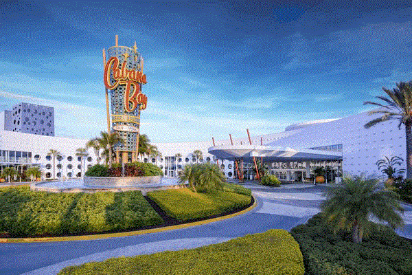 Hollywood Rip Ride Rockit rollercoaster and Universal's Cabana Bay Beach Resort