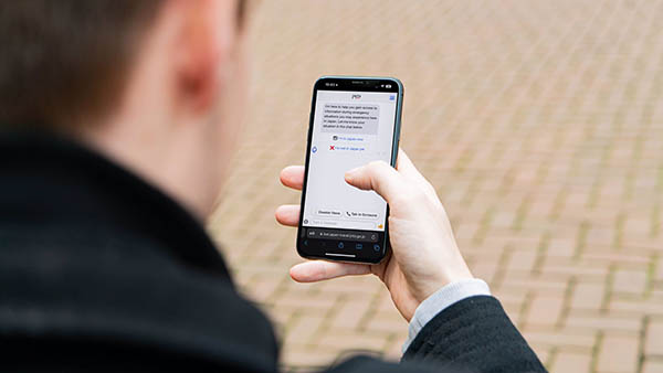 person checking phone message