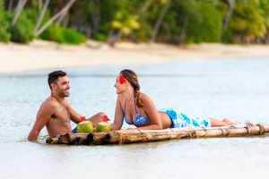 Couple on raft